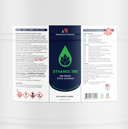 Ethanol 190 Proof - USP Grade Undenatured Ethanol GNS